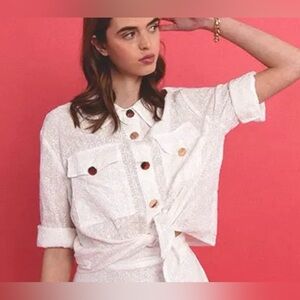 New Molly Bracken White Button-Down Women's Shirt size S